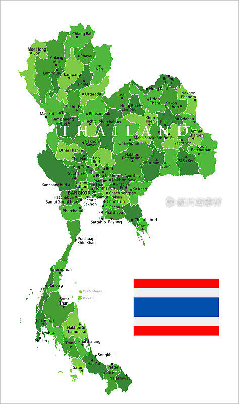15 -泰国-绿色孤立